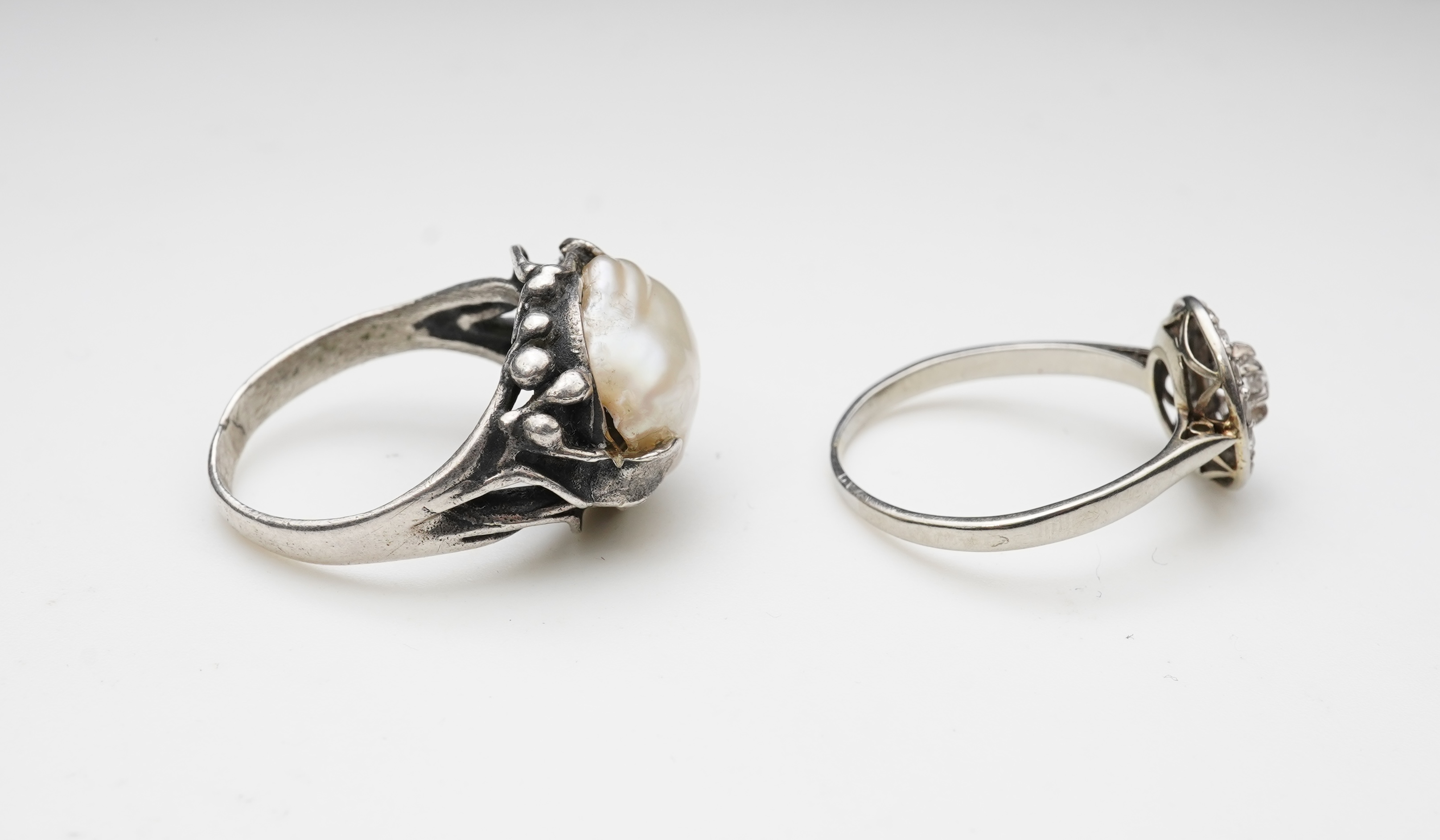 A collection of jewels including a diamond ring, late 19th/early 20th century